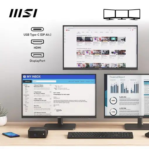 MSI Cubi N ADL-006DE Intel® N N200 4 GB DDR4-SDRAM 128 GB SSD Windows 11 Pro Mini