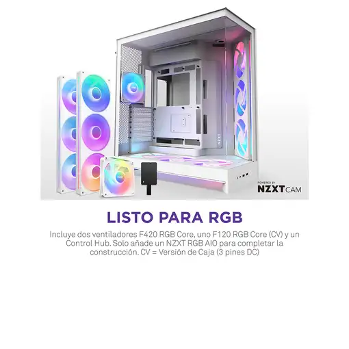 NZXT H9 Flow RGB+ Midi Tower Blanco