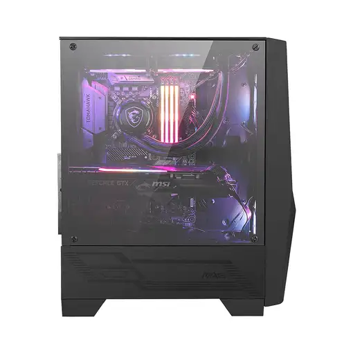 MSI MAG FORGE 100R carcasa de ordenador Midi Tower Negro, Transparente