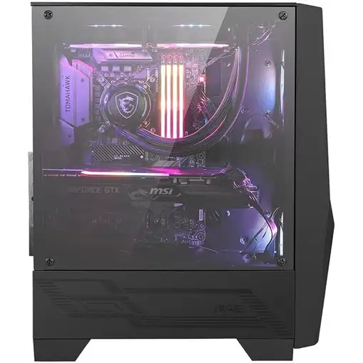 MSI MAG FORGE 100R carcasa de ordenador Midi Tower Negro, Transparente