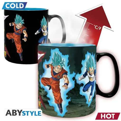 Taza Térmica de Cerámica Abystyle Dragon Ball Modelo Saiyans vs Black