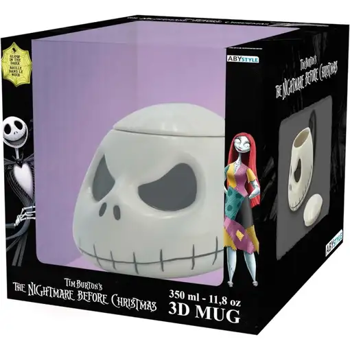 Taza Cerámica Abystyle Pesadilla Antes de Navidad Modelo Jack Brilla en Oscuridad