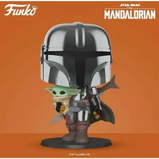 Figura Funko Pop! Star Wars Mandalorian con armadura cromada 380 - 49931 | Gigant