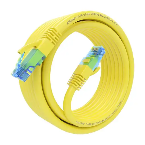 AISENS Cable De Red Latiguillo RJ45 Cat.6 UTP AWG26 CCA, Amarillo, 4.0 m