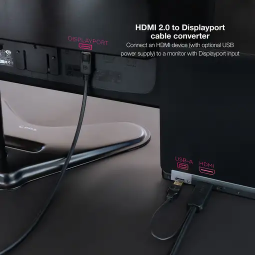Nanocable Cable Conversor HDMI 2.0 a DisplayPort V1.2, 1.8 m, Negro