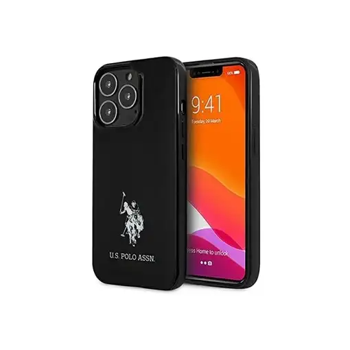 Funda Rígida US Polo para Apple iPhone 13 Pro Max Color Negro con logo Caballos U