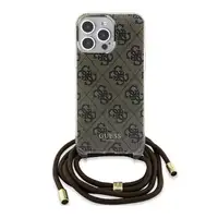 Funda Guess en Silicona diseño 4G con Cordón para iPhone 15 Pro Max color Marrón