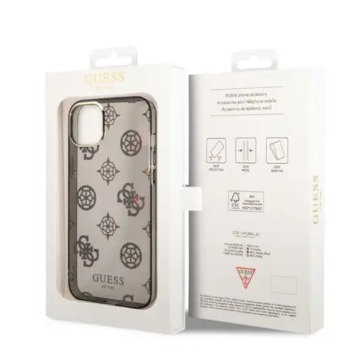 Funda Guess Rígida Translúcida con Peonías Brillantes para Apple iPhone 14 Plus C