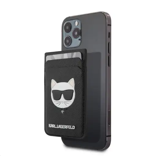 Cartera Tarjetero con Magsafe Karl Lagerfeld para iPhone 12 Diseño Saffiano cara