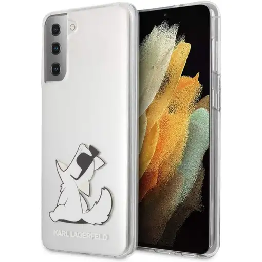 Funda Rígida Karl Lagerfeld diseño Choupette para Samsung Galaxy S21 Plus Transpa