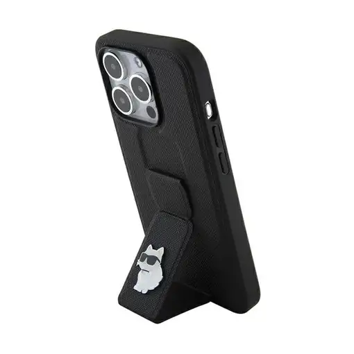 Funda Karl Lagerfeld para Apple iPhone 14 Pro Color Negro Modelo Gripstand Saffia
