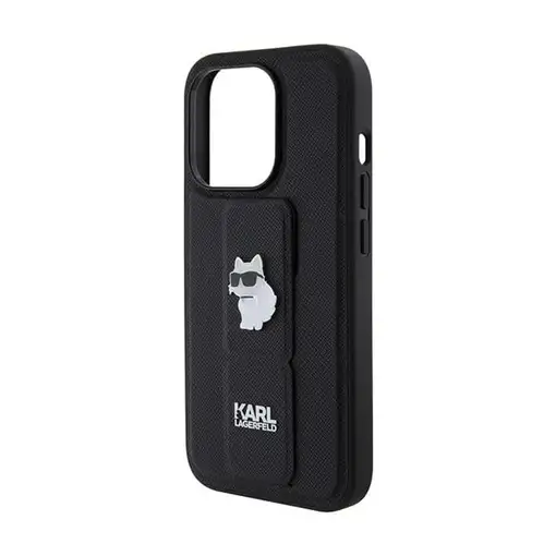 Funda Karl Lagerfeld para Apple iPhone 14 Pro Color Negro Modelo Gripstand Saffia