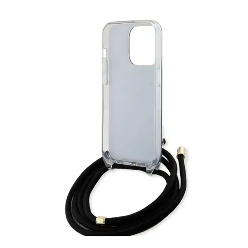 Funda Guess en Silicona diseño 4G con Cordón para iPhone 15 Pro color Negro GUHCP