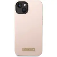 Funda Guess de Silicona para Apple iPhone 14 Plus Color Rosa con logo dorado GUHM