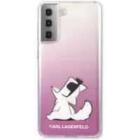 Funda Rígida Karl Lagerfeld diseño Choupette para Samsung Galaxy S21 Plus Rosa KL