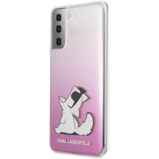 Funda Rígida Karl Lagerfeld diseño Choupette para Samsung Galaxy S21 Plus Rosa KL