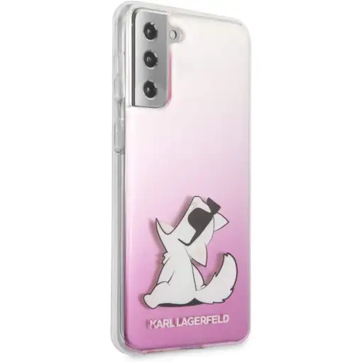 Funda Rígida Karl Lagerfeld diseño Choupette para Samsung Galaxy S21 Plus Rosa KL