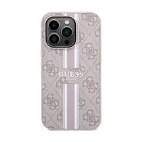 Funda Rígida Guess diseño 4G para Apple iPhone 15 Pro Color Rosa Franjas Vertical