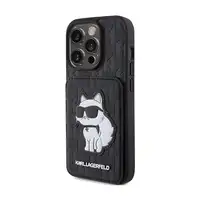 Funda Karl Lagerfeld para Apple iPhone 15 Pro Color Negro Modelo Saffiano Cardslo