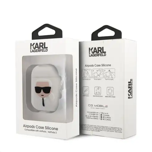 Funda Silicona Karl Lagerfeld diseño cara de Karl para Apple Airpods 1 | Airpods