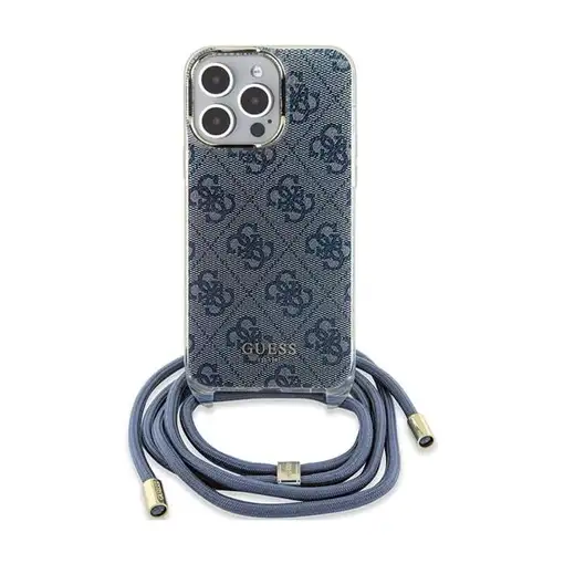 Funda Guess en Silicona diseño 4G con Cordón para iPhone 15 Pro color Azul GUHCP1