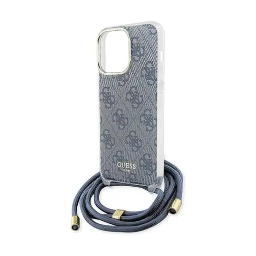 Funda Guess en Silicona diseño 4G con Cordón para iPhone 15 Pro color Azul GUHCP1