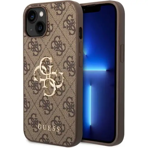 Funda Rígida Guess para Apple iPhone 14 Plus Color Marrón Modelo 4G Dorado GUHCP1