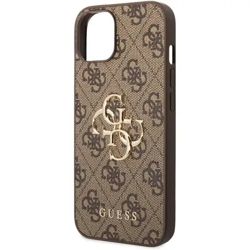 Funda Rígida Guess para Apple iPhone 14 Plus Color Marrón Modelo 4G Dorado GUHCP1
