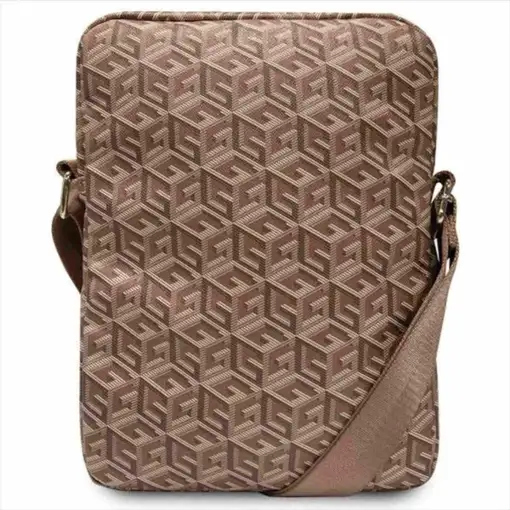 Funda Bolso Guess para tablet 10" Modelo GCube Stripe color Marrón GUTB10HGCFSEW