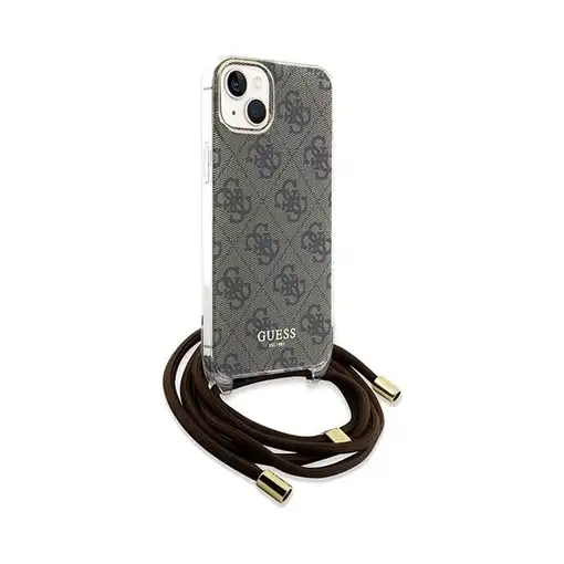 Funda Guess en Silicona diseño 4G con Cordón para iPhone 15 | 14 | 13 color Marró