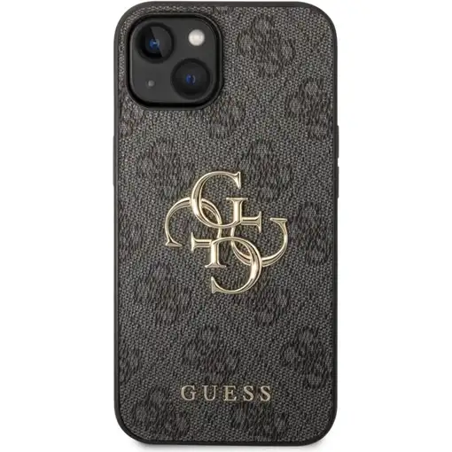 Funda Rígida Guess para Apple iPhone 14 Plus Color Gris Modelo 4G Dorado GUHCP14M