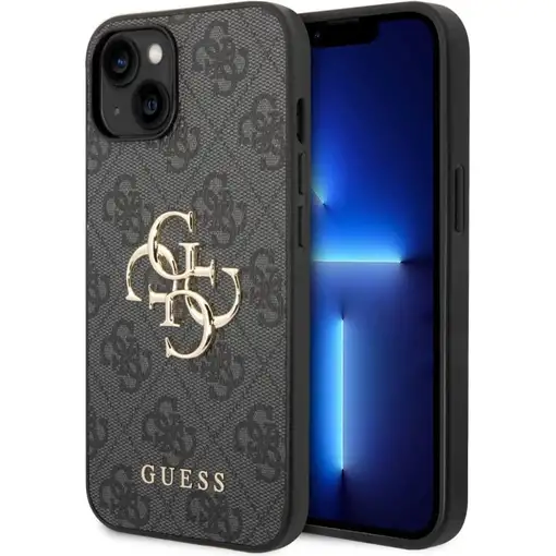 Funda Rígida Guess para Apple iPhone 14 Plus Color Gris Modelo 4G Dorado GUHCP14M