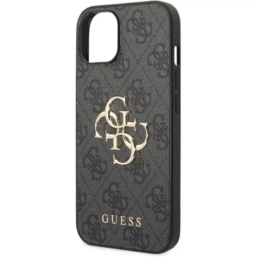 Funda Rígida Guess para Apple iPhone 14 Plus Color Gris Modelo 4G Dorado GUHCP14M