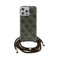 Funda Guess en Silicona diseño 4G con Cordón para iPhone 15 Pro color Marrón GUHC