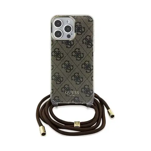 Funda Guess en Silicona diseño 4G con Cordón para iPhone 15 Pro color Marrón GUHC