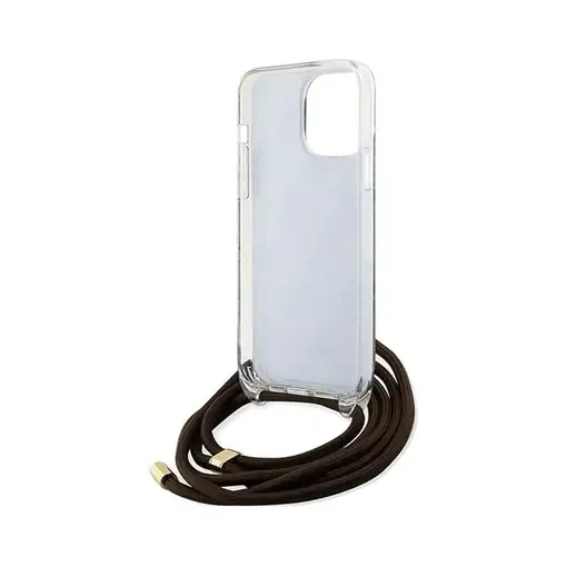 Funda Guess en Silicona diseño 4G con Cordón para iPhone 15 Pro color Marrón GUHC