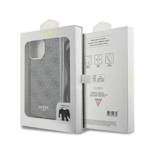 Funda Guess en Silicona diseño 4G con Cordón para iPhone 15 Pro color Marrón GUHC