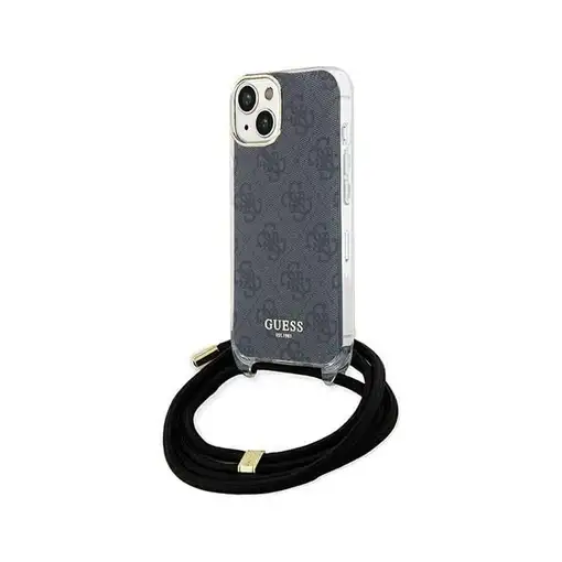 Funda Guess en Silicona diseño 4G con Cordón para iPhone 15 | 14 | 13 color Negro