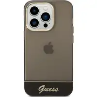 Funda Guess Rígida Translúcida para Apple iPhone 14 Pro Color Negro con logo dora