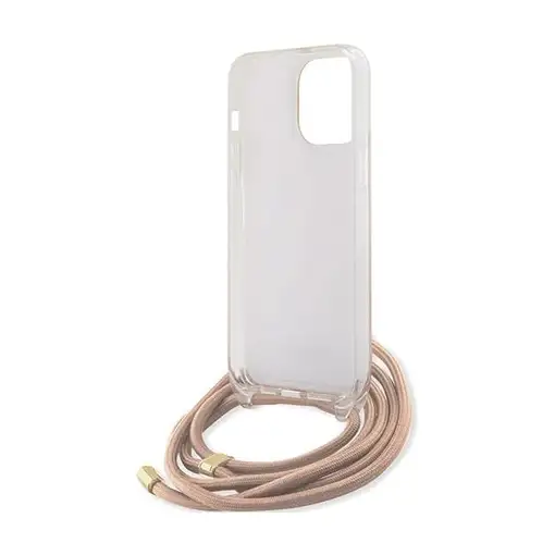 Funda Guess en Silicona diseño 4G con Cordón para iPhone 15 Pro color Rosa GUHCP1