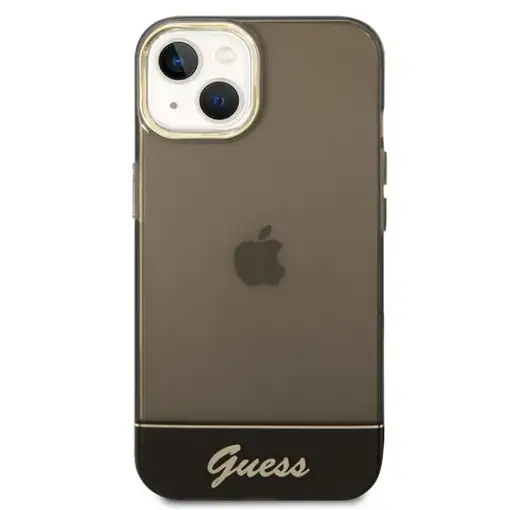Funda Guess de Silicona Translúcida para Apple iPhone 14 Plus Color Negro con log