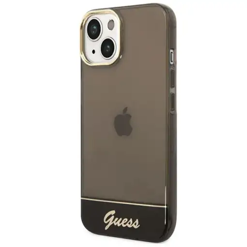 Funda Guess de Silicona Translúcida para Apple iPhone 14 Plus Color Negro con log