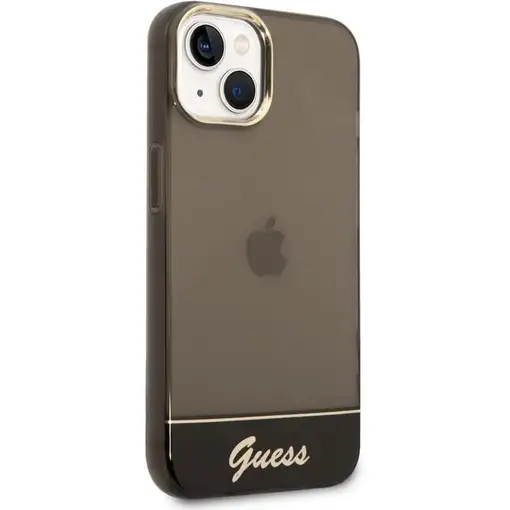 Funda Guess de Silicona Translúcida para Apple iPhone 14 Plus Color Negro con log