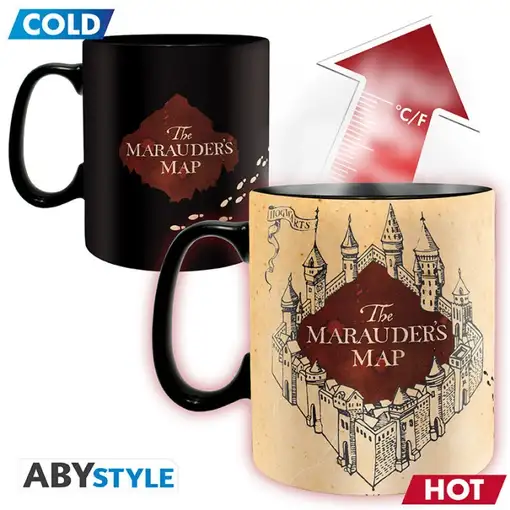 Taza Térmica de Cerámica Abystyle Harry Potter Modelo Mapa del Merodeador