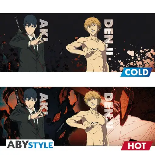 Taza Térmica de Cerámica Abystyle Chainsaw Man Modelo Denji & Aki