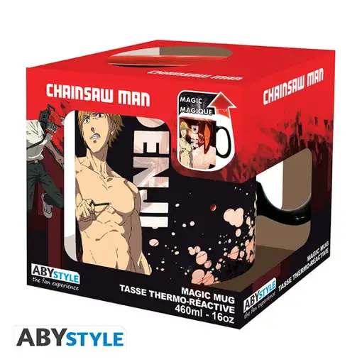 Taza Térmica de Cerámica Abystyle Chainsaw Man Modelo Denji & Aki