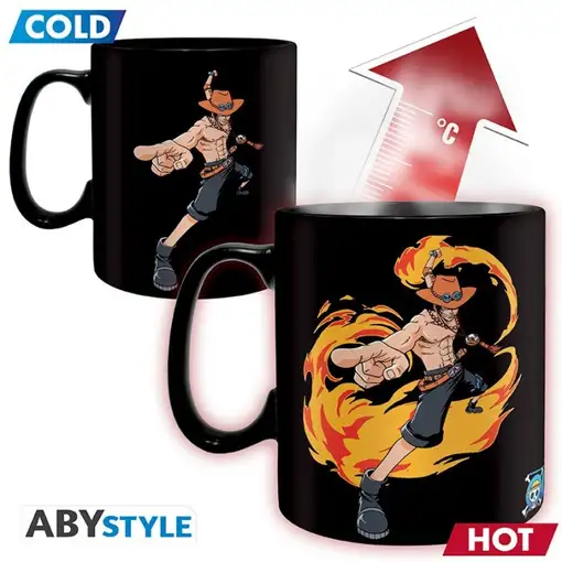 Taza Térmica de Cerámica Abystyle One Piece Modelo Luffy y Ace