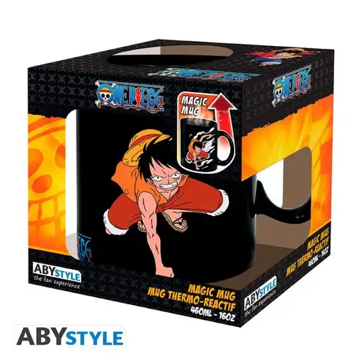 Taza Térmica de Cerámica Abystyle One Piece Modelo Luffy y Ace