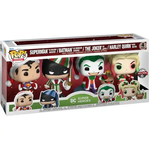 Figura Funko Pop! DC Héroes Superman | Batman | The Joker | Harley Quinn Pack-4 |
