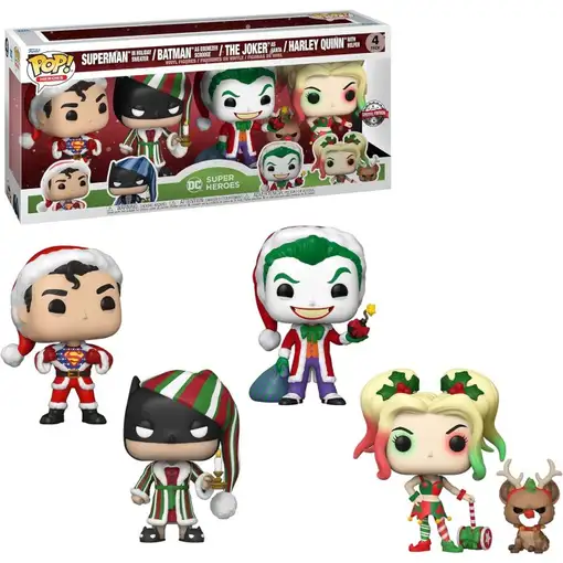 Figura Funko Pop! DC Héroes Superman | Batman | The Joker | Harley Quinn Pack-4 |
